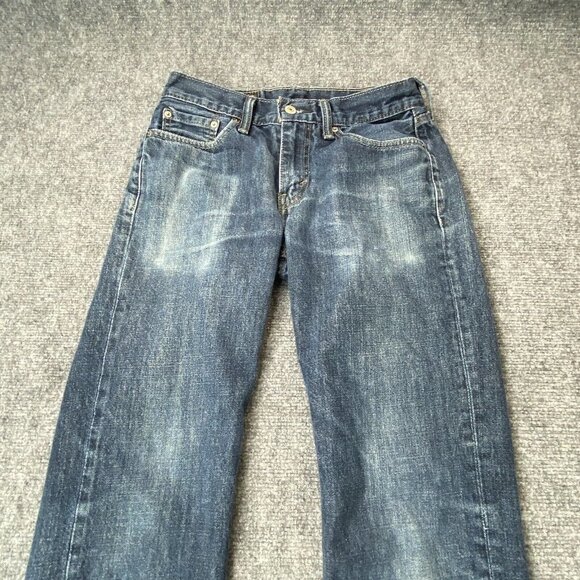 Levi's 514 Jeans Men’s 29x30.5 Blue Slim Straight Denim Distressed Uneven Fade - Picture 3 of 15